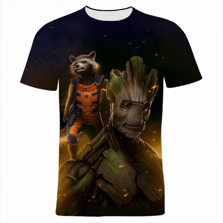 Marvel%20Cartoon%20Anime%20Groot%20Boy%20Girl%20T-shirts%20Summer%203D%20Print%20Fashion%20Women%20Tee%20Tops%20Streetwear%20Men's%20Oversized%20T%20Shirts%20-%20Image%202