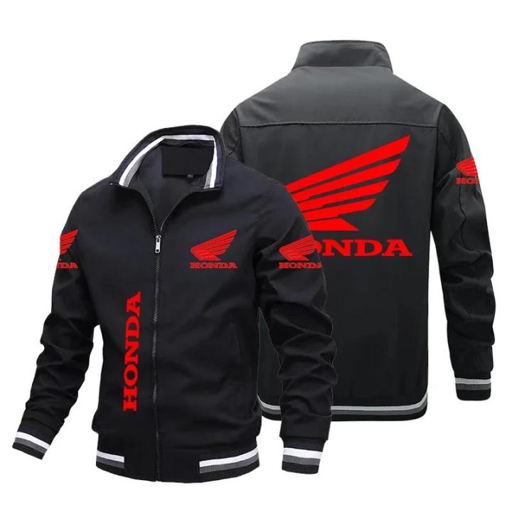 Men's Honda Motorcycle Jacket Honda Red Wing Racing Logo Print Biker Jacket Windbreaker Honda Car Team Jacket Men Clothing Coats