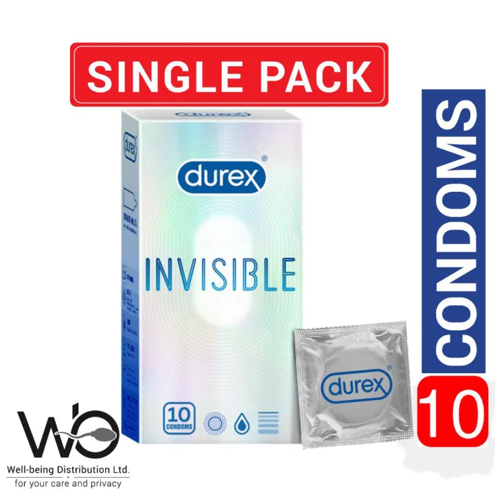 Durex - Invisible Super Ultra Thin Condom - Large Single Pack - 10pcs
