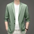 Formal Summer Suit Coat Business Coat Lapel Long Sleeves Double Buttons Straight Pockets Anti-wrinkle Solid Color Cardigan Loose. 