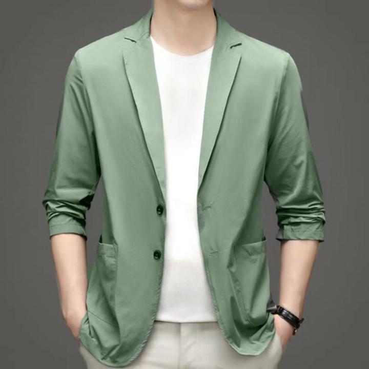 Formal%20Summer%20Suit%20Coat%20Business%20Coat%20Lapel%20Long%20Sleeves%20Double%20Buttons%20Straight%20Pockets%20Anti-wrinkle%20Solid%20Color%20Cardigan%20Loose%20-%20Image%206