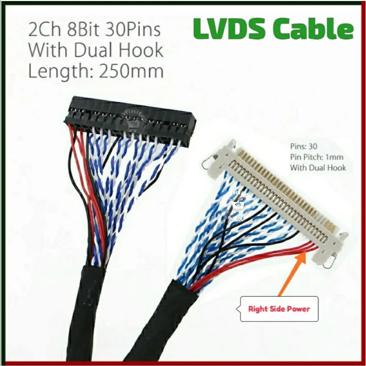 LVDS%202Ch%208bit%2030%20Pin%20Right%20Power%20Clip%20Hook%20System%20for%201920x1080%201440x900%201600x900%201920x120%20resulation%20-%20Image%204