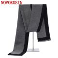 4 Colors Designer Men Classic Business Warm Faux Cashmere Tassel Soft Shawl Wrap Winter Scarf Black Grey Contrast Scarves. 