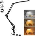 LED Desk Lamp with Clamp, 10W Swing Arm Desk Lamp, Eye-Caring Dimmable Desk Light with 10 Brightness Level, 3 Lighting Modes. 