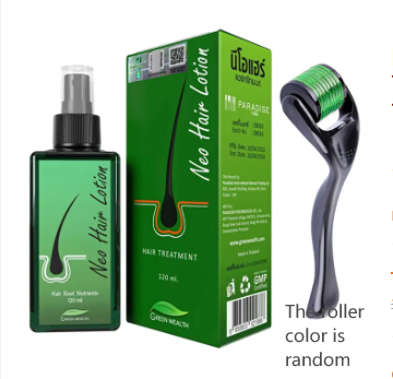 【Best Price Guaranteed】 In blue In Thailand Neo Hair Lotion Paradise 120ml Hair Capillary Tonic For Growth Anti Hair Loss Scalp Treatments Men phone case+0.5mmroller  color is random