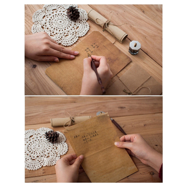 Vintage%20Kraft%20Paper%20Writing%20Paper%20for%20Letter%20Writing%20Letter%20Paper%20Stationery%208%2012%20Pcs%20-%20Image%206