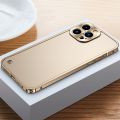 For iPhone 14 Pro Max Metal Frame Frosted PC Shockproof Phone Case. 