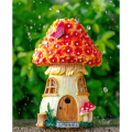 Outdoor Statue Fairy and Gnome House Waterproof Mushroom Figurines for Outside Patio Lawn Decor Easy to Use.