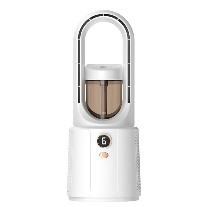 Bladeless%20Fan%20Portable%20Fan%20USB%20Mute%20Desktop%20Bedroom%20Night%20Light%20Humidifying%20Electric%20Fan%20(Green)%20-%20Image%202