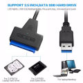 Sata To Usb Hard Disk External Adapter With Power 12v 2a For 3.5 2.5 Inch Hard Drive Ssd Connector Usb3.0 To Sataiii Cord 22 Pin. 