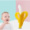 Baby Teether Toys BPA Banana Teething Ring Silicone Chew Dental Care Toothbrush. 