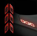 6Pcs/Set Reflective Car Stickers Carbon Fiber Decals Warning Reflective Strips. 