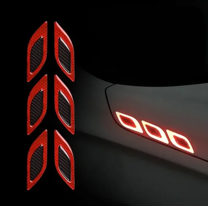6Pcs/Set%20Reflective%20Car%20Stickers%20Carbon%20Fiber%20Decals%20Warning%20Reflective%20Strips%20-%20Image%202