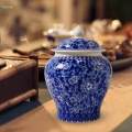 Ceramic Ginger Jar, Porcelain Jars Chinese Style Traditional Vase Asian Ginger Jar for Wedding Table Decoration Living Room Countertop Party. 