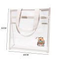 Transparent Cartoon Exam Bags Double Layer Large Capacity File Bags Student Handbags.