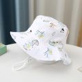 【Special offer】 Cartoon 2-4 Years Baby Sun Hat UV Protection Large Brim Kids Fisherman Cap Children Cotton Bucket Hat Boy Girl. 