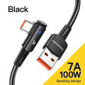 Essager Multi Protocol Compatibility 7A USB Type C Cable 90 Degree For OPPO Fast Charing Honor Huawei Oneplus Realme Angled Charger Data Wire.