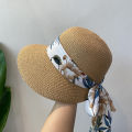 Small fresh bohemian shade sunscreen straw hat women's summer seaside vacation play bow duck tongue equestrian hat.