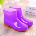 Short Tube Rain Boots Rain Boots Women's Summer Short Lightweight Work Rubber Boots Wear-Resistant Low Tube Kitchen Non-Slip Glue Shoe Cover Shoes. 
