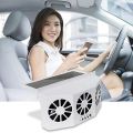 Solar Powered Car Ventilator,Solar Car Front/Rear Window Fan Exhaust Fan,Car Radiator,Eliminate Peculiar Smell White.