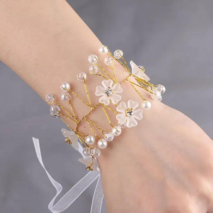 Wrist%20flower%20Pearl%20Crystal%20Corsage%20Bridesmaid%20Children%20Hand%20Flower%20Marriage%20Beautiful%20Bride%20Wedding%20Bracelets%20Girls%20Jewelry%20-%20Image%204