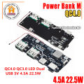 QC4.0 QC3.0 LED Dual USB 5V 4.5A 22.5W Micro/Type-C USB Mobile Power Bank 18650 Charging Module Temperature / Circuit Protection. 