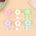 【Top Picks】 Flower Straw Covers For Water Bottle Flower Shape Dust Cap Straw Tips Cover Cup Accessories For 8mm.