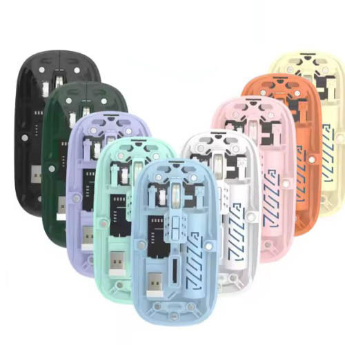 BSB BD Transparent Wireless Rechargeable Mouse | Dual Connectivity (2.4GHz + Bluetooth 5.2) | Multi Device Pairing | Noise Free Clicking | DPI Adjustment | Compatible with MacBook, Laptop & PC