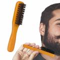 Boar Bristle Beard Brush Anti Static Styling Comb With Wood Handle Men Hairdressing Face Hair Shaving Mustache Grooming Kit Tool.
