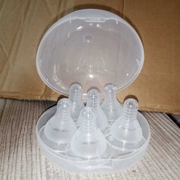 Baby Silicone Nipple Soft Silicone -6pcs With Box