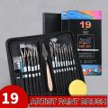 Giorgius 19 Pcs Artist Paint Brush Set with Zipper Carrying Case Mixing Scarper, Sponge and Pencil for Acrylic, Oil, Watercolor and Gouache Painting.