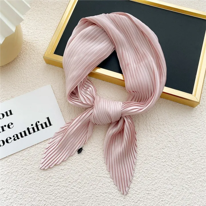 2022%20Pleated%20Satin%20Scarf%20for%20Women%20Neckerchief%20Ribbon%20Square%20Skinny%20Hair%20Tie%20Band%20Kerchief%20Satin%20Foulard%20Scarves%20Headscarf%20-%20Image%204