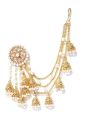 Gold Plated Bahubali Jhumka Earrings with Long Chain for Women, Classic Fashion Jewelry.