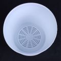 2X Plastic Plant Flower Pot Planter With Saucer Tray Round Gloss White Upper Caliber -, 17cm / 6.69 inch. 