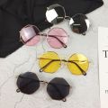 2023 Luxury Round Colors Sunglasses Women Metal Curved Temples Eyewear Ocean Rimless Fashion Sun Glasses Ladies UV400. 