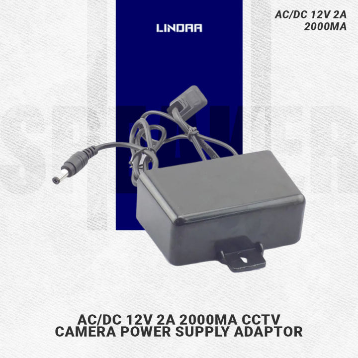 AC/DC 12V 2A 2000ma CCTV Camera Power Supply Adaptor Outdoor Waterproof EU US Plug Adapter Charger for CCTV Video Camera Lindaa