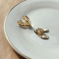 Korean Design Sense Concave Convex Uneven Gold Heart Clip on Earrings Fashion Unusual Accessories for Women's Party Jewelry.