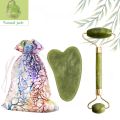 100% Natural Jade Gua sha Stone Board Massage Rose Quartz Guasha Plate Jade Face Massager Scrapers Tools For Face Neck Back Body.
