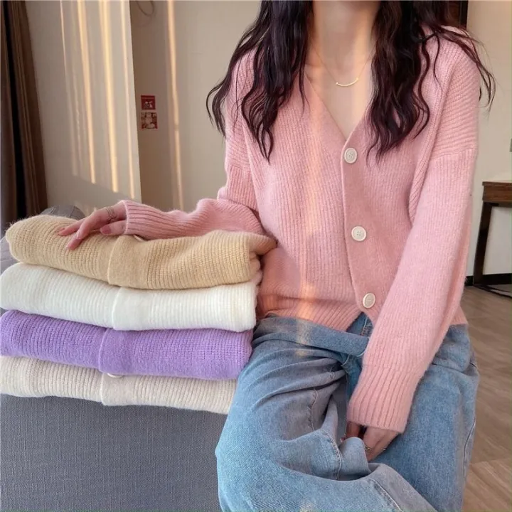 Early%20autumn%202023%20New%20Pink%20Knitted%20Sweater%20for%20Women%20Loose%20Outer%20Wear%20Idle%20Style%20Cardigan%20Coat%20Western%20Style%20-%20Image%202