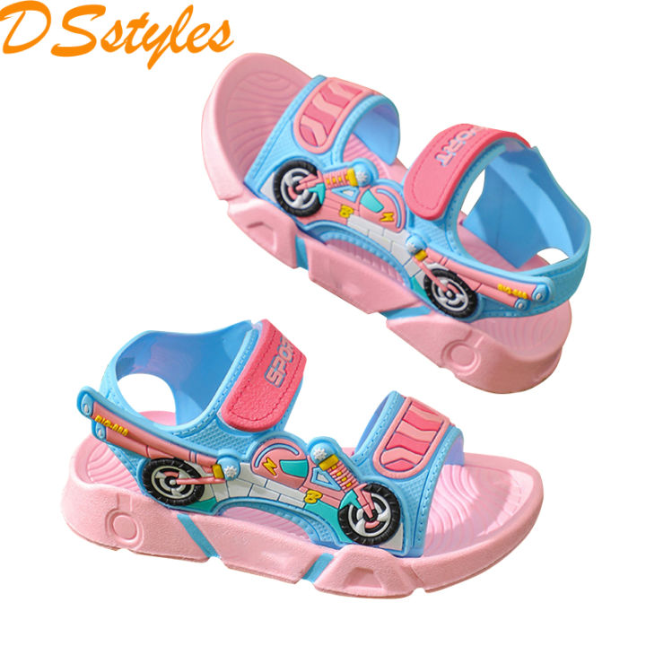 DSstyles Boys Sports Sandals Kids Summer Double Adjustable Strap Open Toe Sandals Outdoor Race Car Pattern Hiking Shoes