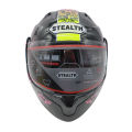 Stealth -103 Glossy Black SKULL-BULE Full Face Helmet.