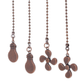 4Pcs Ceiling Fan Pull Chain Set,Bulb and Fan Pattern Pull Chain Extension Fan Pull Chain Pendant 12 Inch. 
