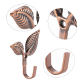 2 x Iron Leaf Shaped Curtain Tie backs Holders Wall Hooks Home Decor, Red Bronze.