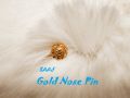 Yellow Gold 18 Karat Golden Nose Pin For Women And Girl. piercing nose ring Push Pin. Nose Pin. Anniversary, engagement, gift, party, wedding. Model:Dk400F-Flower.. 