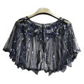 【Lejia】Women Cape Summer Beaded Shrug Dress Shawl.