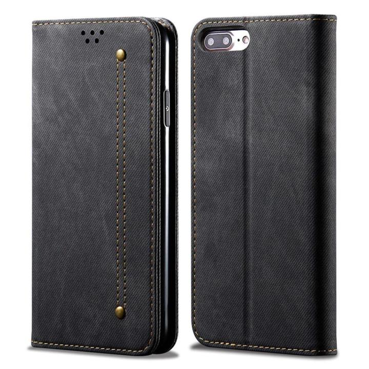 For iPhone 6 Plus/6s Plus/7 Plus/8 Plus Retro Denim Leather Flip Wallet Stand Case Cover Retro Denim Leather Flip Wallet Stand Case Cover