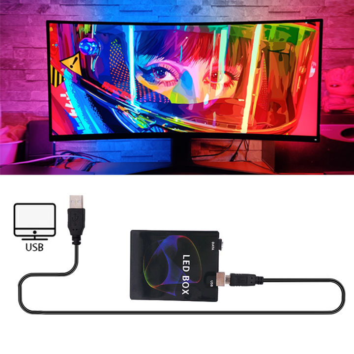 DC%205V%20DIY%20Ambient%20TV%20PC%20Dream%20Screen%20WS2811%20WS2812B%20SK6812%20RGB%20USB%20LED%20Strip%20Control%20Box%20Computer%20PC%20Screen%20Backlight%20-%20Image%202