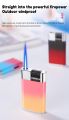 Metal Press Windproof Inflatable Lighter Visual Gas Chamber Straight To The Blue Flame Jet Fun Lighter Personalized Gift.