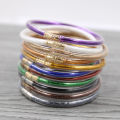 【Beiver Jewelry Store 】STRATHSPEY gold glitter bangle light weight plastic bangles silicone christmas bracelet 1set/5pcs.