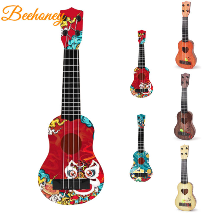 Beehoney1 Mini Ukulele Toys For Kids Simulation 4 Strings Guitar Music Instrument Early Educational Toys For Birthday Christmas Gifts